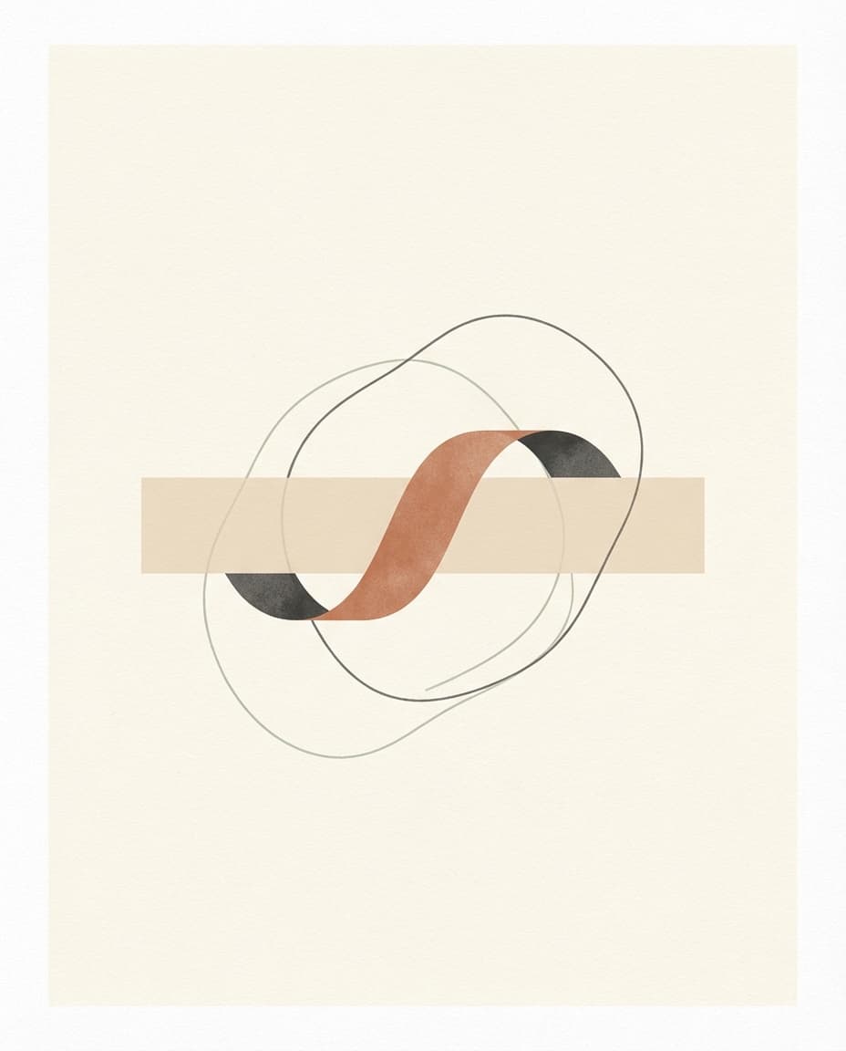 Abstract artwork of a statement strip and reconciliation ribbon